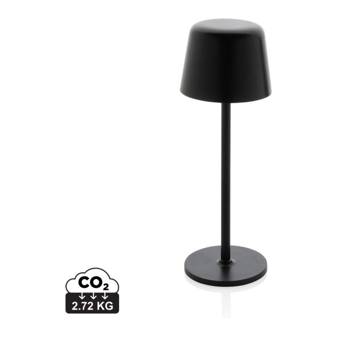 Mitarbeitergeschenk Tischlampe Zenic – schwarz – mit Werbedruck 1200mAh Akku USB-C wiederaufladbar moderne Akkuleuchte