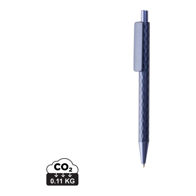 Firmengeschenk Kugelschreiber X3 Metal Edition – marineblau – mit Gravur blau schreibend für den Büroalltag nachhaltig aus Aluminium