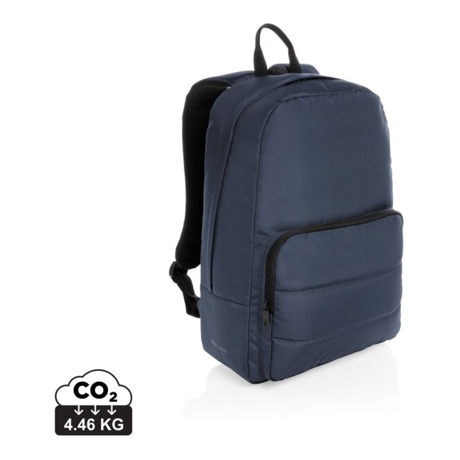 Mitarbeitergeschenk Laptop-Rucksack Impact AWARE RPET 15,6 Zoll – marineblau – mit Logo bedruckt nachhaltig für das Mitarbeiter-Onboarding
