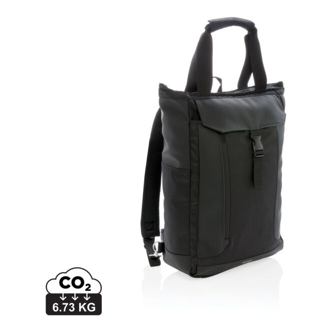 Mitarbeitergeschenk Swiss Peak Laptoptasche 15 Zoll – schwarz – mit Logo bestickt für das Mitarbeiter-Onboarding und die Büroausstattung