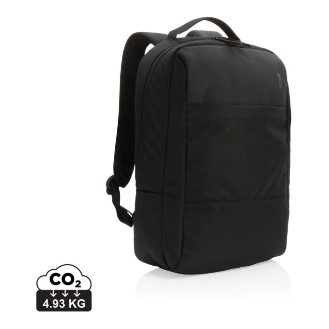 Mitarbeitergeschenk Laptop-Rucksack Swiss Peak AWARE™ RPET – schwarz – mit Logo bedruckt für 15,6 Zoll Notebooks für das Mitarbeiter-Onboarding