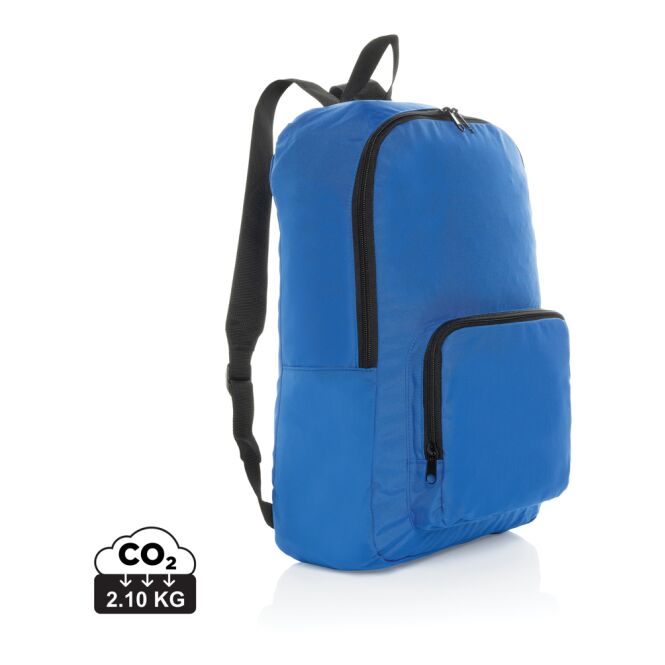Werbeartikel Dillon AWARE™ RPET Rucksack – königsblau – mit Logo bedruckt aus 100% recyceltem Polyester für das Mitarbeiter-Onboarding