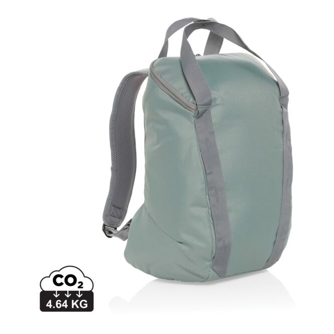 Werbeartikel Sienna AWARE™ RPET 14 Zoll Laptop-Rucksack – grün – mit Logo bedruckt für das Mitarbeiter-Onboarding aus recyceltem Material