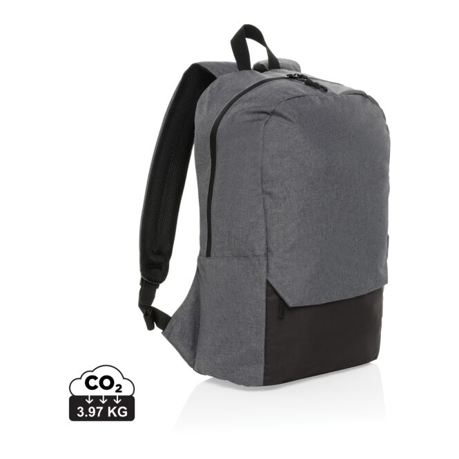 Mitarbeitergeschenk Kazu AWARE™ RPET Laptop-Rucksack – grau – nachhaltig mit Logo bedruckt für 15,6 Zoll Notebooks für das Homeoffice