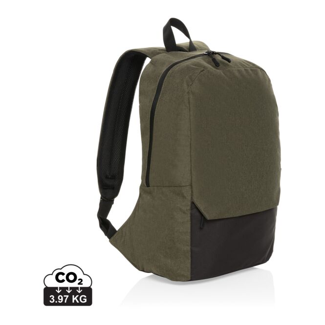 Werbeartikel Kazu AWARE™ Laptop-Rucksack – grün – nachhaltig mit Logo bedruckt für 15,6 Zoll Notebooks für das Büro