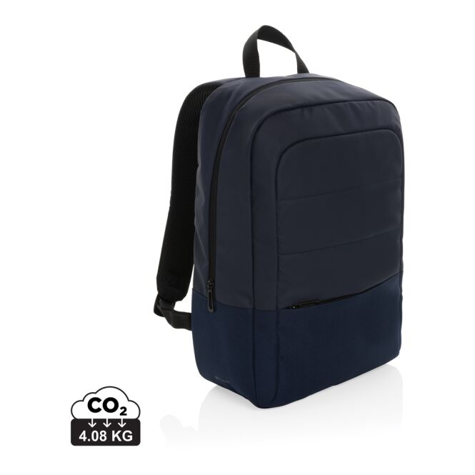 Mitarbeitergeschenk Armond AWARE RPET Laptop-Rucksack – navy blau – nachhaltig mit Logo bedruckt für 15,6 Zoll Notebooks für das Office