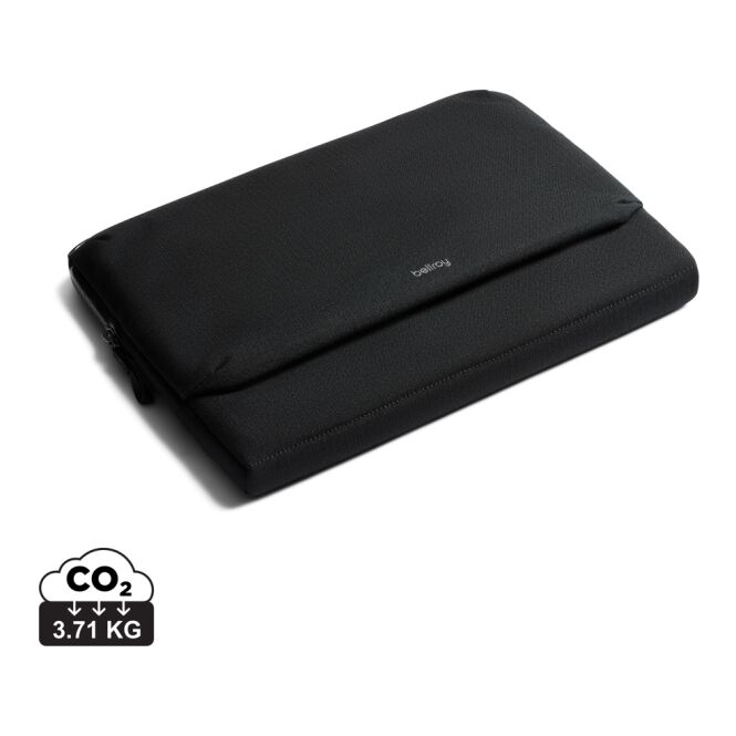 Mitarbeitergeschenk Laptoptasche Bellroy Laptop Caddy – schwarz – mit Logo bedruckt für 16 Zoll Notebooks für das Mitarbeiter-Onboarding
