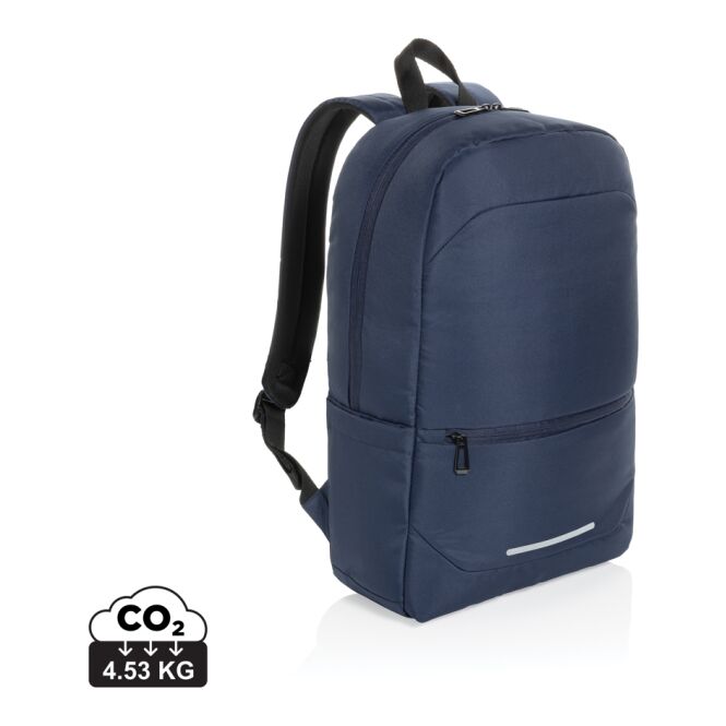 Mitarbeitergeschenk Laptop-Rucksack CityPack AWARE™ RPET – navy blau – nachhaltig mit Logo bedruckt für das Homeoffice