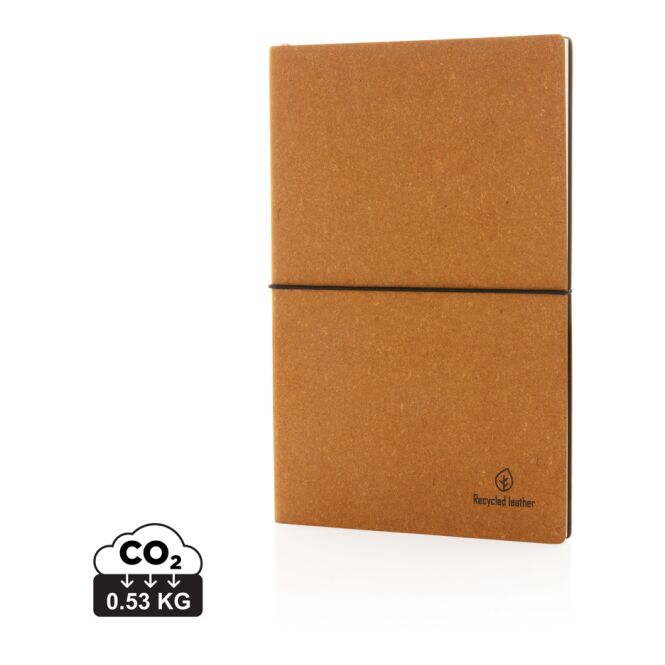 Firmengeschenk Notizbuch A5 – braun – mit individuellem Werbedruck 160 Seiten recyceltes Papier nachhaltiges Journal für CSR