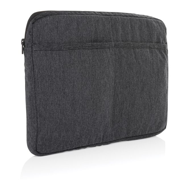 Mitarbeitergeschenk Laptoptasche Laluka AWARE™ – grau – nachhaltig mit Logo bedruckt für 15,6 Zoll Notebooks für das Homeoffice