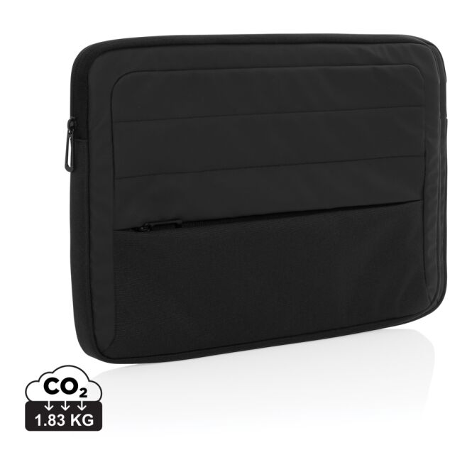 Firmengeschenk Laptoptasche Armond AWARE™ – schwarz – mit Logo bedruckt, nachhaltig aus recyceltem rPET für 15,6 Zoll Notebooks