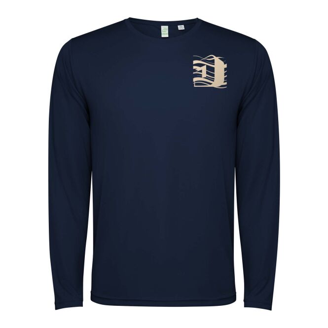 Firmengeschenk Langarm-Shirt Estoril – navy blue – mit 48h Express-Logodruck, XS, Funktionsshirt für den Firmenauftritt