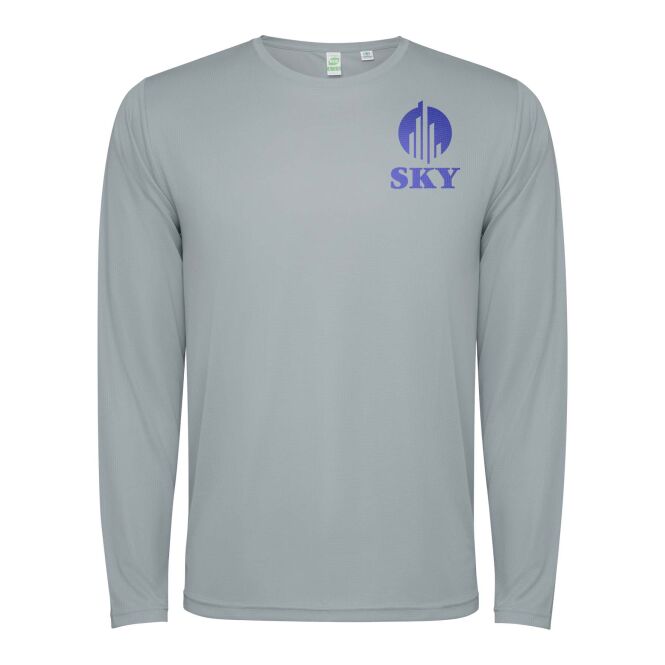 Mitarbeitergeschenk Funktionsshirt Estoril XL – grau – mit 48h Express-Logodruck, verlängerter Rückensaum, perfekt für Firmenauftritt