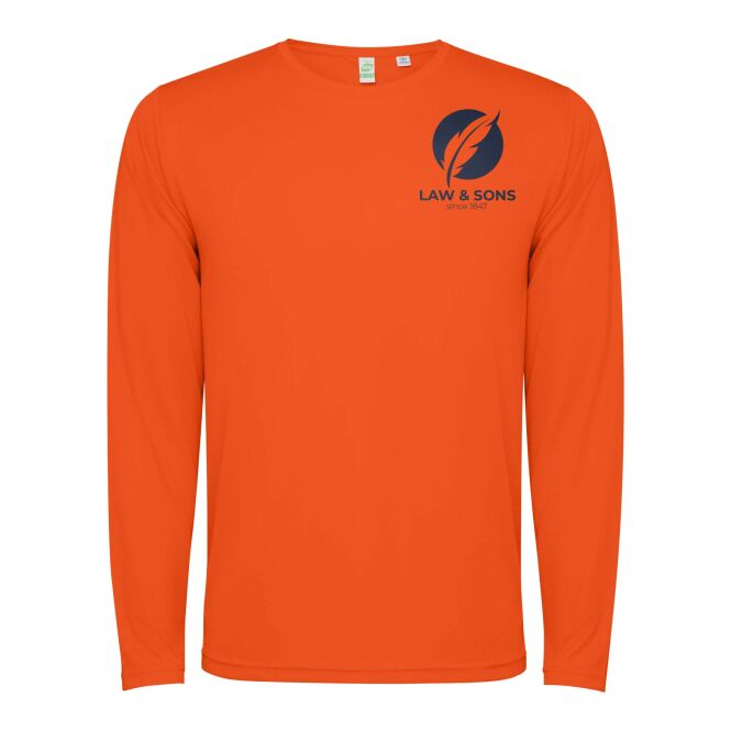Firmengeschenk Funktionsshirt Estoril – fire orange – mit 48h Express-Logodruck, XL, atmungsaktives Sportshirt für Firmenauftritt