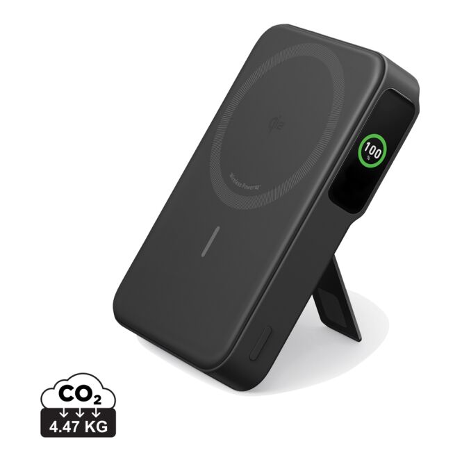 Firmengeschenk Powerbank Anker MagGo Qi2 10.000 mAh – schwarz – mit Logo bedruckt 15W Schnellladen für das Mitarbeiter-Onboarding