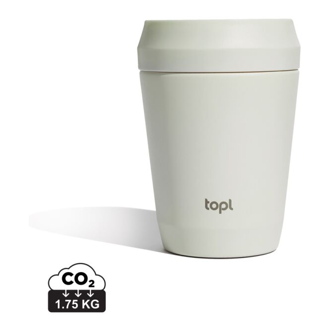 Werbeartikel Topl-Thermobecher – braun – mit Logodruck 236 ml nachhaltig für das Mitarbeiter-Onboarding