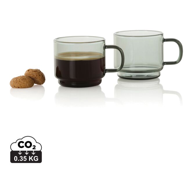 Kundengeschenk Espressotassen AdHoc Impact – weiss – mit Logodruck 2er-Set 70 ml für die Büroküche und Geschäftspartner