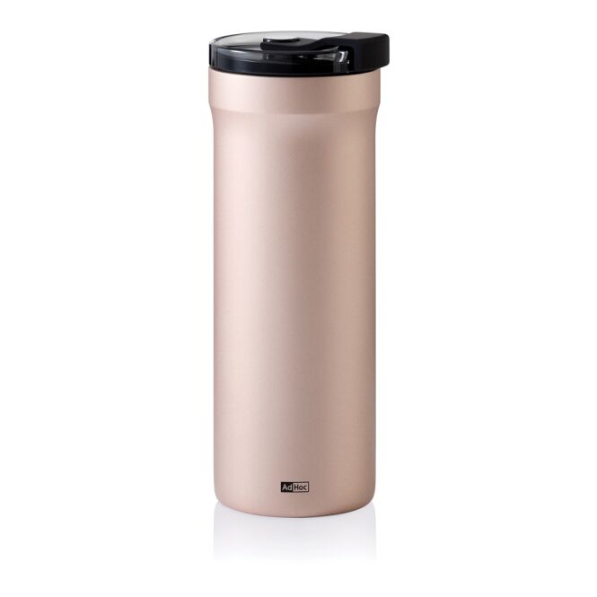 Firmengeschenk Thermobecher AdHoc Pulse – braun – mit Logodruck 500 ml für das Mitarbeiter-Onboarding und die Büroküche