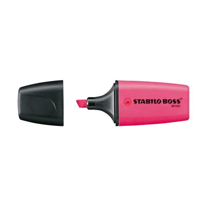 Werbeartikel STABILO BOSS MINI Textmarker – pink – mit Logo bedruckt für den Büroalltag