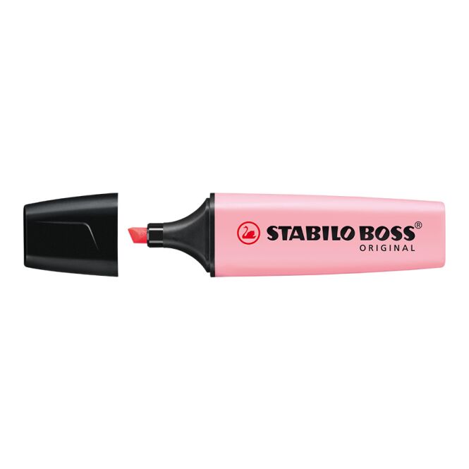 Werbeartikel Textmarker STABILO BOSS ORIGINAL Pastel – rosa – mit Logo bedruckbar für den Büroalltag