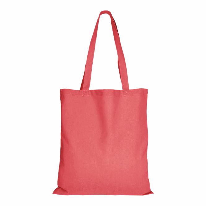 Mitarbeitergeschenk Baumwolltasche TEXXILLA CLASSIC – hellrot – mit Logodruck 140 g/m² stoffbeutel perfekt für Firmenauftritte