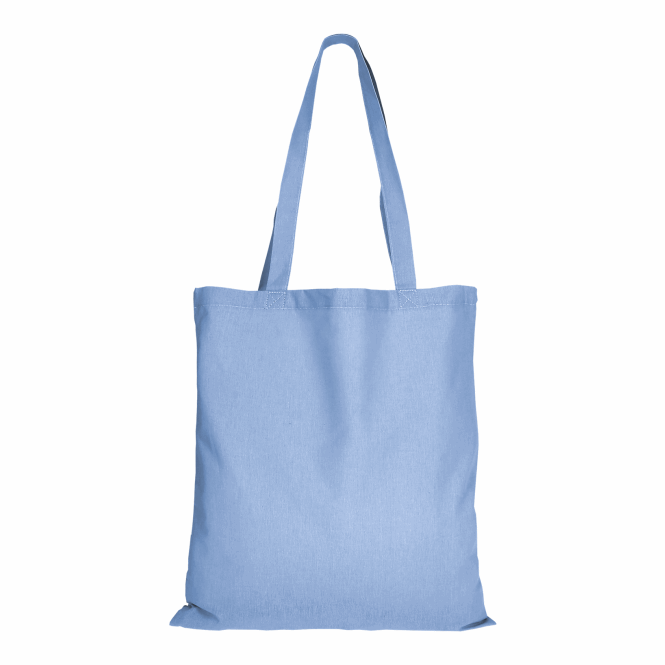 Mitarbeitergeschenk Baumwolltasche TEXXILLA CLASSIC – mittelblau – mit Logodruck 140g/m² langlebige Stofftragetasche für Events