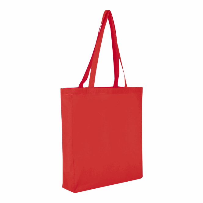 Mitarbeitergeschenk Baumwolltasche TEXXILLA CLASSIC – rot – mit Logodruck 140g/m² 70cm Henkel Stoffbeutel für Firmenauftritte