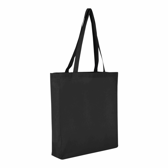 Mitarbeitergeschenk Baumwolltasche TEXXILLA CLASSIC – schwarz – mit Logodruck 140g/m² Einkaufsbeutel für Messen & Events