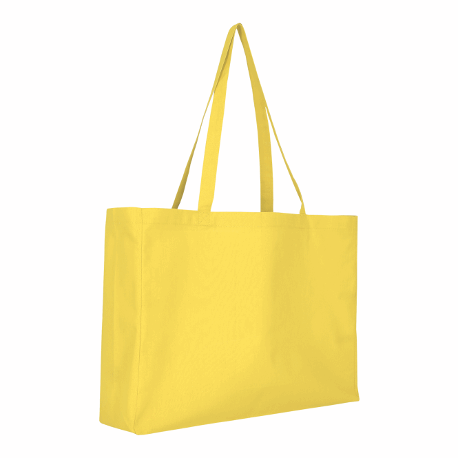 Mitarbeitergeschenk Shopper TEXXILLA – gelb – mit Logodruck 140 g/m² Baumwolltasche für den einheitlichen Firmenauftritt