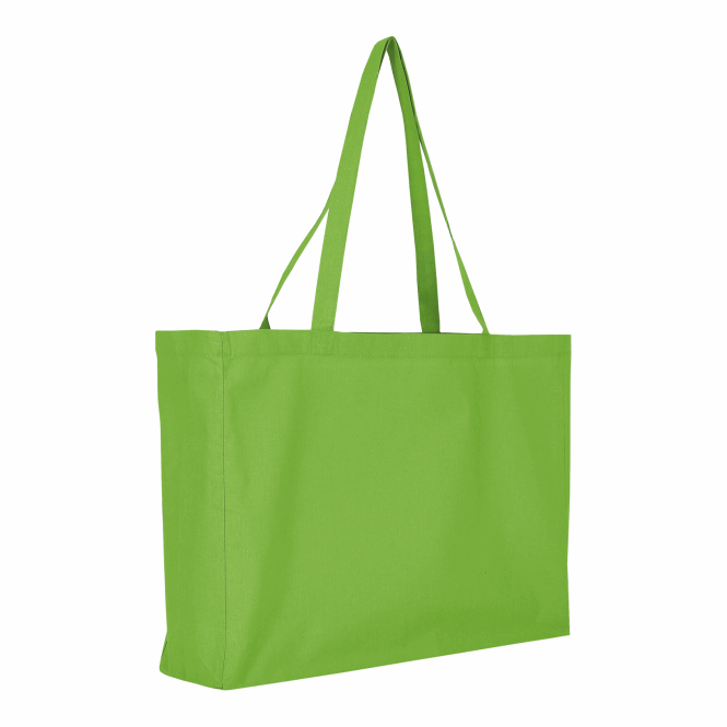 Werbeartikel Baumwolltasche TEXXILLA – hellgrün – mit Logodruck 140 g/m² nachhaltige Stofftasche für Messen & Events