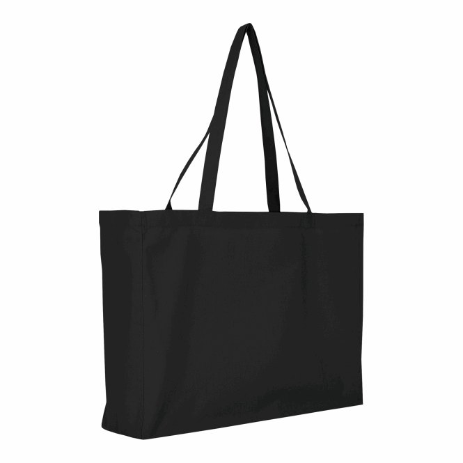 Mitarbeitergeschenk Tragetasche TEXXILLA – schwarz – mit Logodruck 140g/m² OEKO-TEX Stoffbeutel für Messen & Events