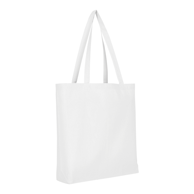 Mitarbeitergeschenk Baumwolltasche TEXXILLA CLASSIC – weiss – mit Logodruck 140g/m² 70cm Henkel Stoffbeutel für Firmenauftritt