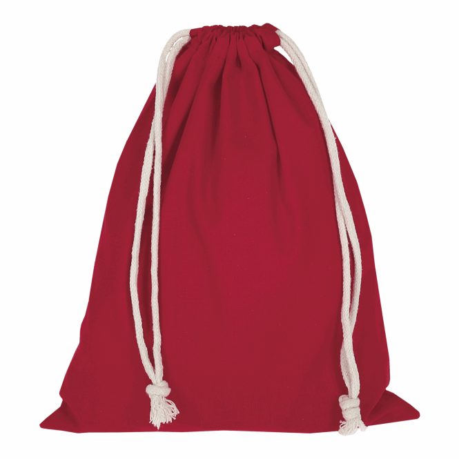 Messe-Werbemittel Zuziehbeutel TEXXILLA – dunkelrot – mit Logodruck 25x30cm aus 140g/m² Baumwolle idealer Stoffbeutel für Events