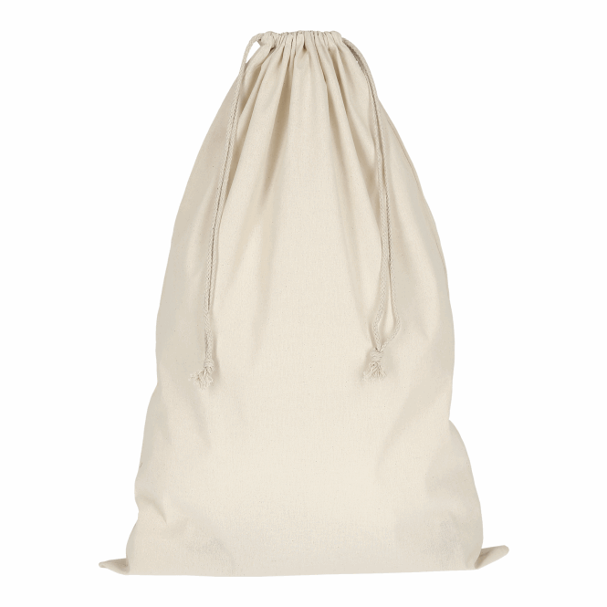 Werbeartikel Zuziehbeutel TEXXILLA – beige – mit Logodruck 50x75 cm 140g/m² Baumwollbeutel perfekt für den Firmenauftritt