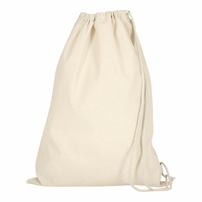 Mitarbeitergeschenk Matchbeutel TEXXILLA – beige – mit Logodruck 140 g/m² Baumwolle, praktischer Sportbeutel für Messen