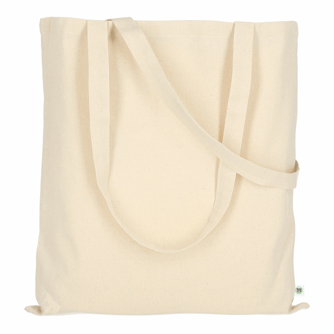 Mitarbeitergeschenk Baumwolltasche TEXXILLA – beige – mit Logodruck 140 g/m² nachhaltiger Stoffbeutel für Messen & Events