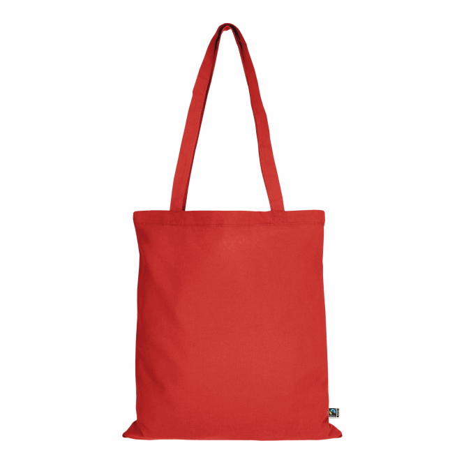 Firmengeschenk Baumwolltasche TEXXILLA – rot – mit Logodruck 38x42cm 140g/m² Fairtrade-Shopper perfekt für Firmenauftritt