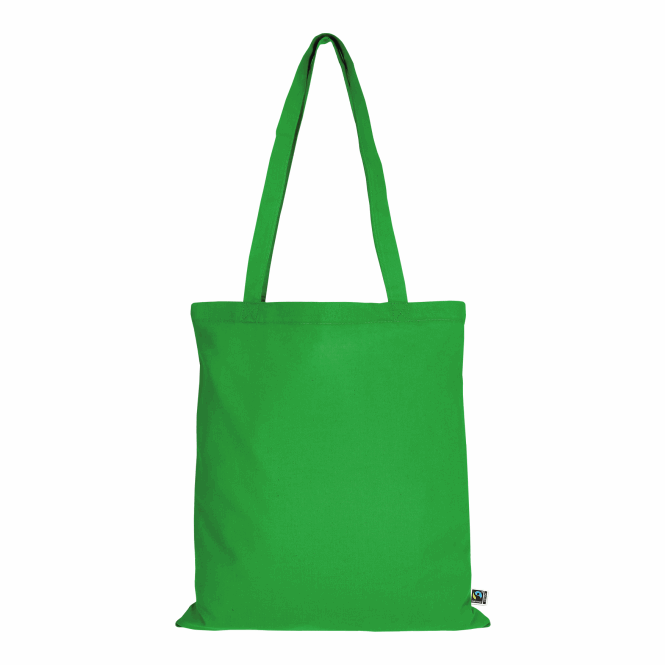 Kundengeschenk Baumwollshopper TEXXILLA – grün – mit Logodruck, 38x42cm, 140g/m², Fairtrade, perfekt für Firmenauftritt