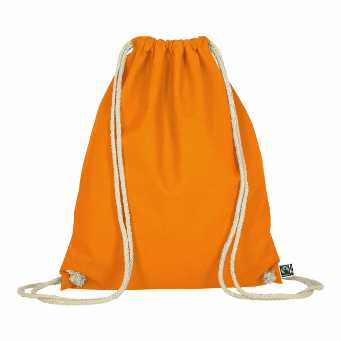 Werbeartikel Turnbeutel TEXXILLA – orange – mit Logodruck 140g/m² 38x46cm Baumwollrucksack für den einheitlichen Firmenauftritt