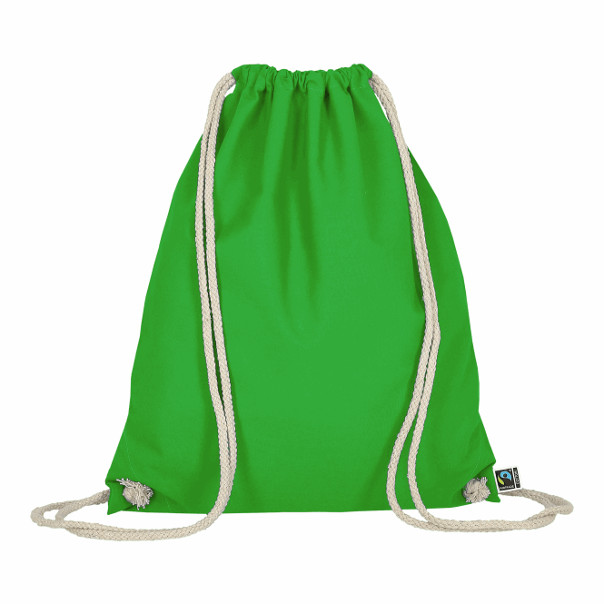 Werbeartikel Turnbeutel TEXXILLA – grün – mit Logodruck 140g/m² Baumwolle 38x46cm nachhaltiger Baumwollbeutel für Events