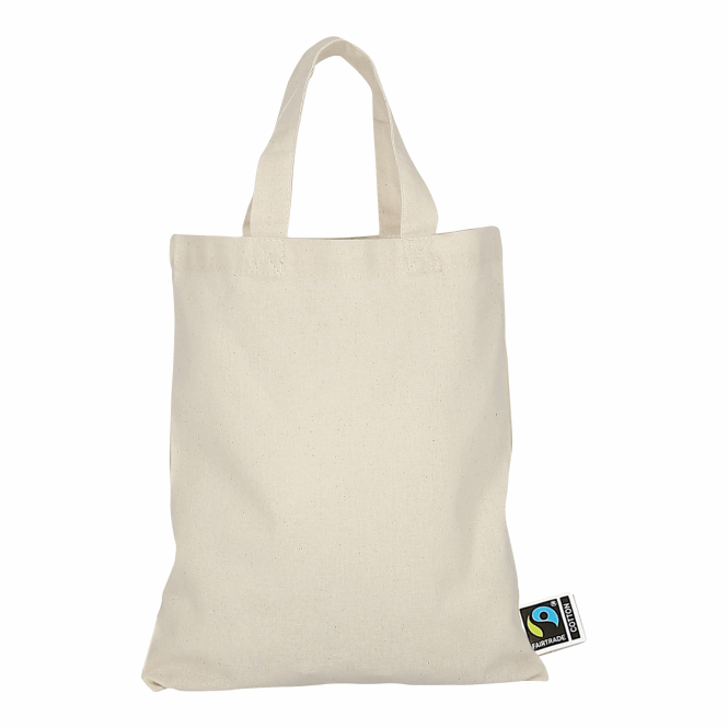 Firmengeschenk Baumwolltasche TEXXILLA – beige – mit Logodruck 22x26cm aus Fairtrade-Baumwolle nachhaltige Stofftasche
