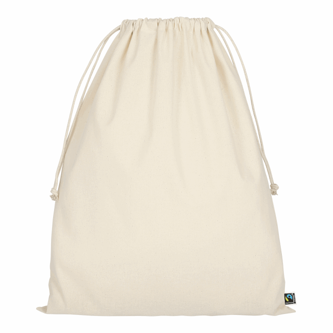 Mitarbeitergeschenk Zuziehbeutel TEXXILLA – beige – mit Logodruck 140g/m² 40x50cm nachhaltiger Baumwollbeutel für Firmenevents