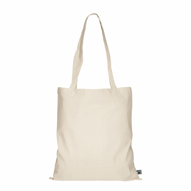 Mitarbeitergeschenk Baumwolltasche TEXXILLA – beige – mit Logodruck 38x42cm 200g/m² Fairtrade-Einkaufsbeutel für Messen & Events