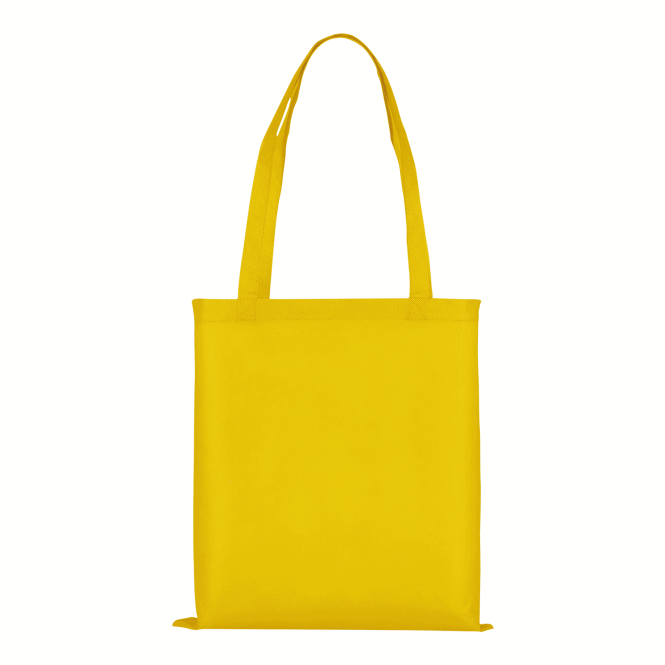 Mitarbeitergeschenk Tragetasche TEXXILLA Classic – gelb – mit Logodruck 70cm Henkel aus recyceltem Material stabiler Shopper