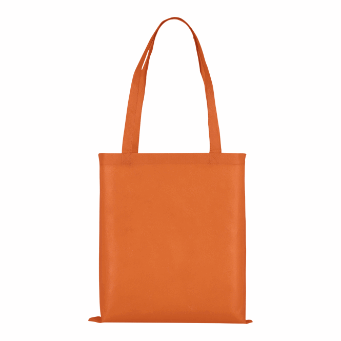 Mitarbeitergeschenk Tragetasche TEXXILLA – orange – mit Logodruck, 70cm Henkel, aus recyceltem Material, Einkaufstasche für Messen