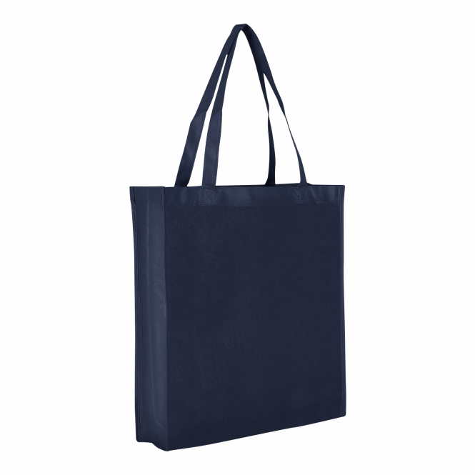 Mitarbeitergeschenk Einkaufstasche TEXXILLA City-Bag 2 – marineblau – mit Logodruck, 100% recycelbar, robuster PP-Shopper