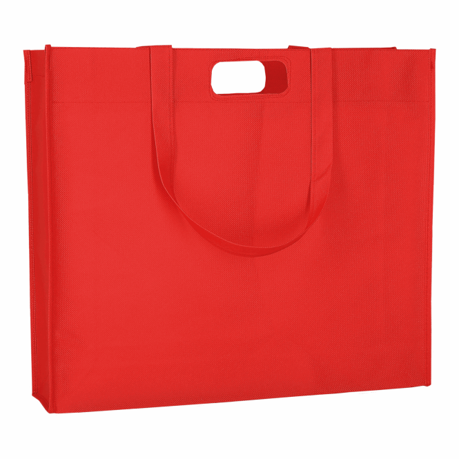 Mitarbeitergeschenk City-Shopper TEXXILLA – rot – mit Logodruck 44x38cm geräumige Tragetasche für Messen & Events