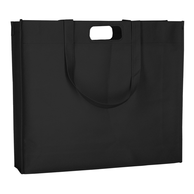 Mitarbeitergeschenk Shopper TEXXILLA – schwarz – mit Logodruck 44x38cm nachhaltige Einkaufstasche für Firmenauftritte