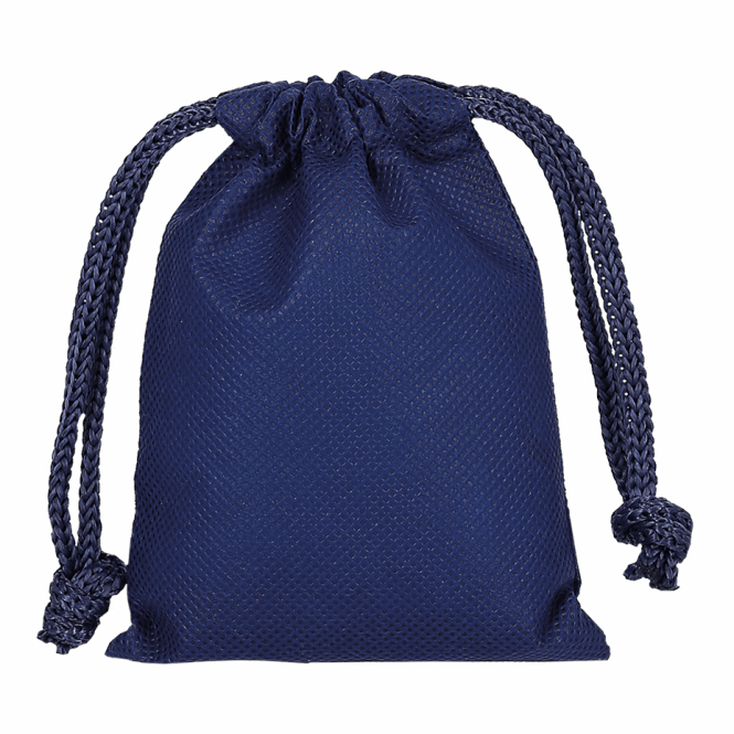 Werbeartikel Zuziehbeutel TEXXILLA – marineblau – mit Logo bedruckt 10x14cm PP-Stoffbeutel für Messen und Events