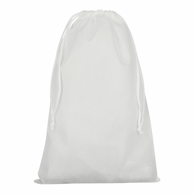 Werbeartikel Zuziehbeutel TEXXILLA – weiss – mit Logodruck 30x45cm aus recyceltem Polypropylen, perfekt für Firmenauftritte